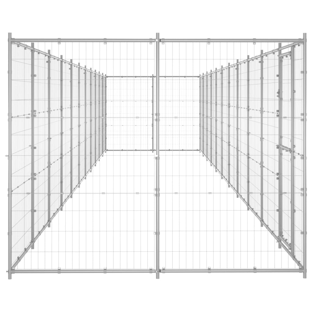 Vidaxl Dog Kennel 26,62 m² Galvaniseret stål