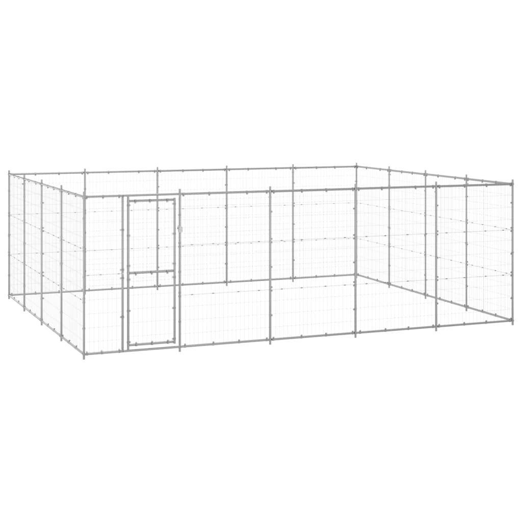Vidaxl Dog Kennel 24,2 m² galvaniseret stål