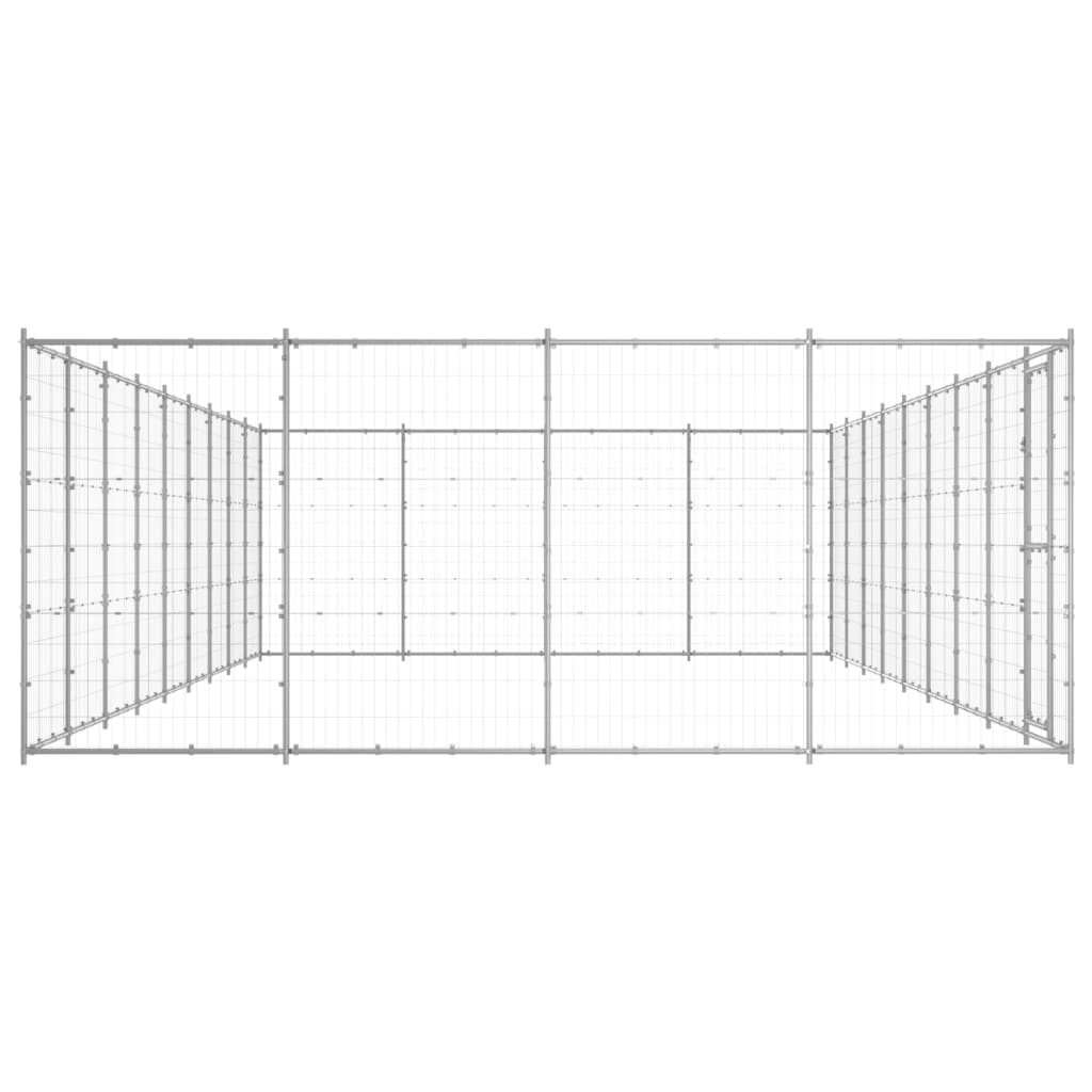 Vidaxl Dog Kennel 43,56 m² Galvaniseret stål