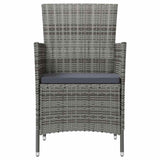 Vidaxl tuinstoelen 2 st met kussens poly rattan grijs