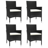 Vidaxl tuinstoelen 4 st met kussens poly rattan zwart