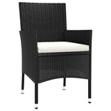 Vidaxl tuinstoelen 4 st met kussens poly rattan zwart