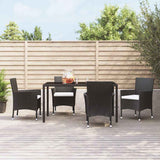 Vidaxl tuinstoelen 4 st met kussens poly rattan zwart