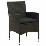 Vidaxl tuinstoelen 4 st met kussens poly rattan zwart