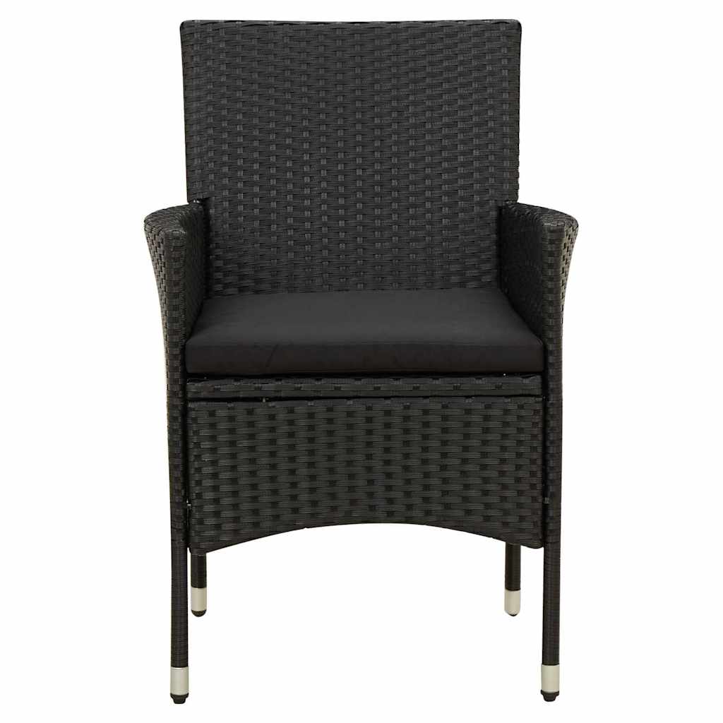 Vidaxl tuinstoelen 4 st met kussens poly rattan zwart