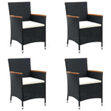 Vidaxl tuinstoelen 4 st poly rattan zwart