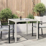 Vidaxl tuintafel 90x90x75 cm gehard glas en poly rattan wit