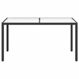 Vidaxl tuintafel 150x90x75 cm gehard glas en poly rattan zwart