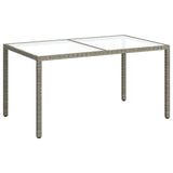 Vidaxl tuintafel 150x90x75 cm gehard glas en poly rattan grijs