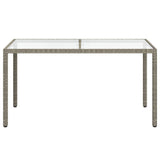 Vidaxl tuintafel 150x90x75 cm gehard glas en poly rattan grijs