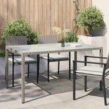 Vidaxl tuintafel 150x90x75 cm gehard glas en poly rattan grijs