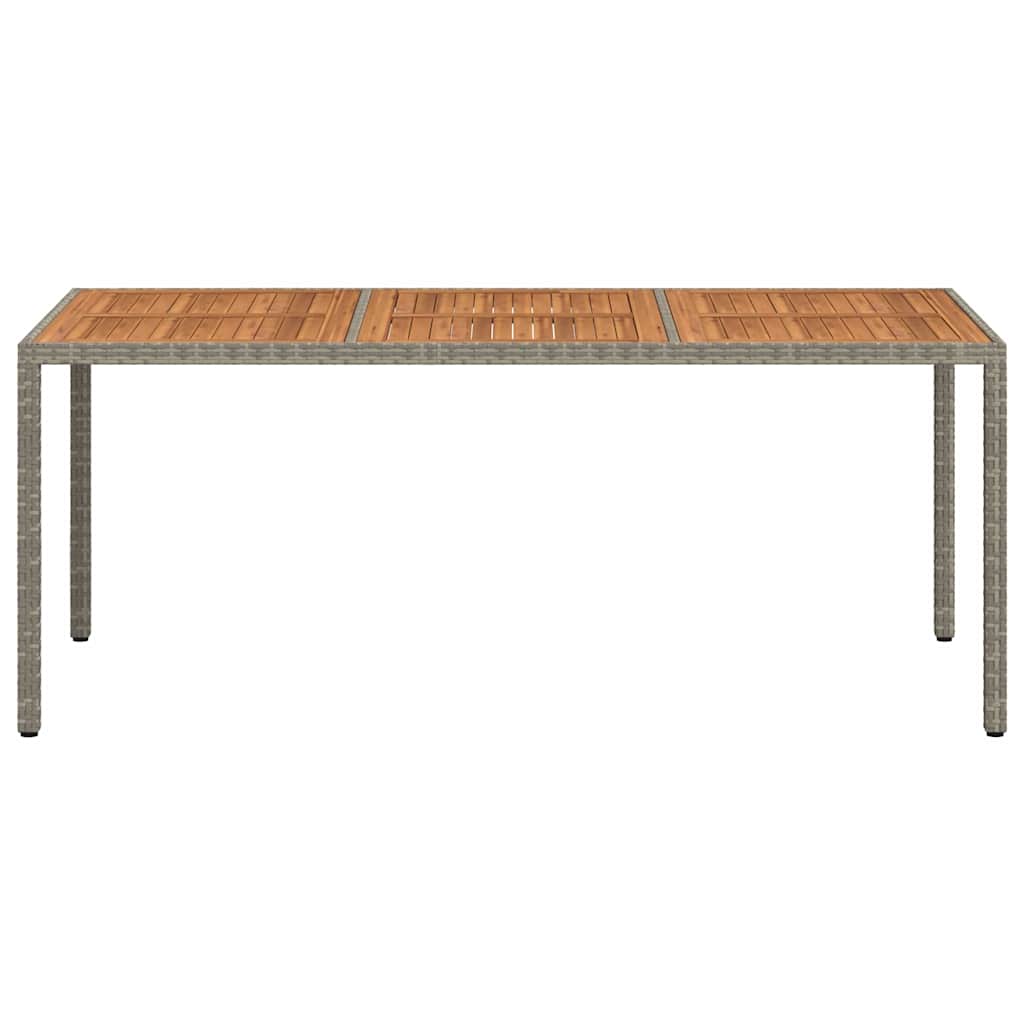 Vidaxl tuintafel 190x90x75 cm poly rattan en acaciahout grijs