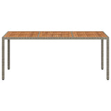 Vidaxl tuintafel 190x90x75 cm poly rattan en acaciahout grijs