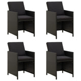 Vidaxl tuinstoelen 4 st met kussens poly rattan zwart