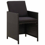 Vidaxl tuinstoelen 4 st met kussens poly rattan zwart