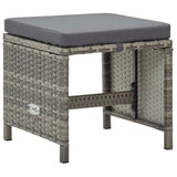 Vidaxl tuinkrukken 4 st met kussens poly rattan grijs