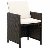 Vidaxl tuinstoel- en voetenbankset 4-delig poly rattan zwart