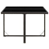 Vidaxl tuintafel 109x107x74 cm poly rattan en glas zwart