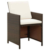 Vidaxl tuinstoelen 4 st met kussens poly rattan bruin