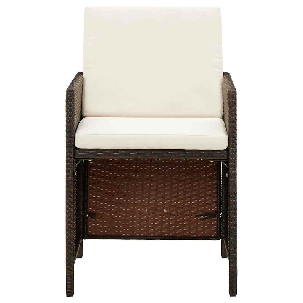 Vidaxl tuinstoelen 4 st met kussens poly rattan bruin