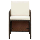 Vidaxl tuinstoelen 4 st met kussens poly rattan bruin