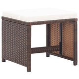 Vidaxl tuinkrukken 4 st met kussens poly rattan bruin