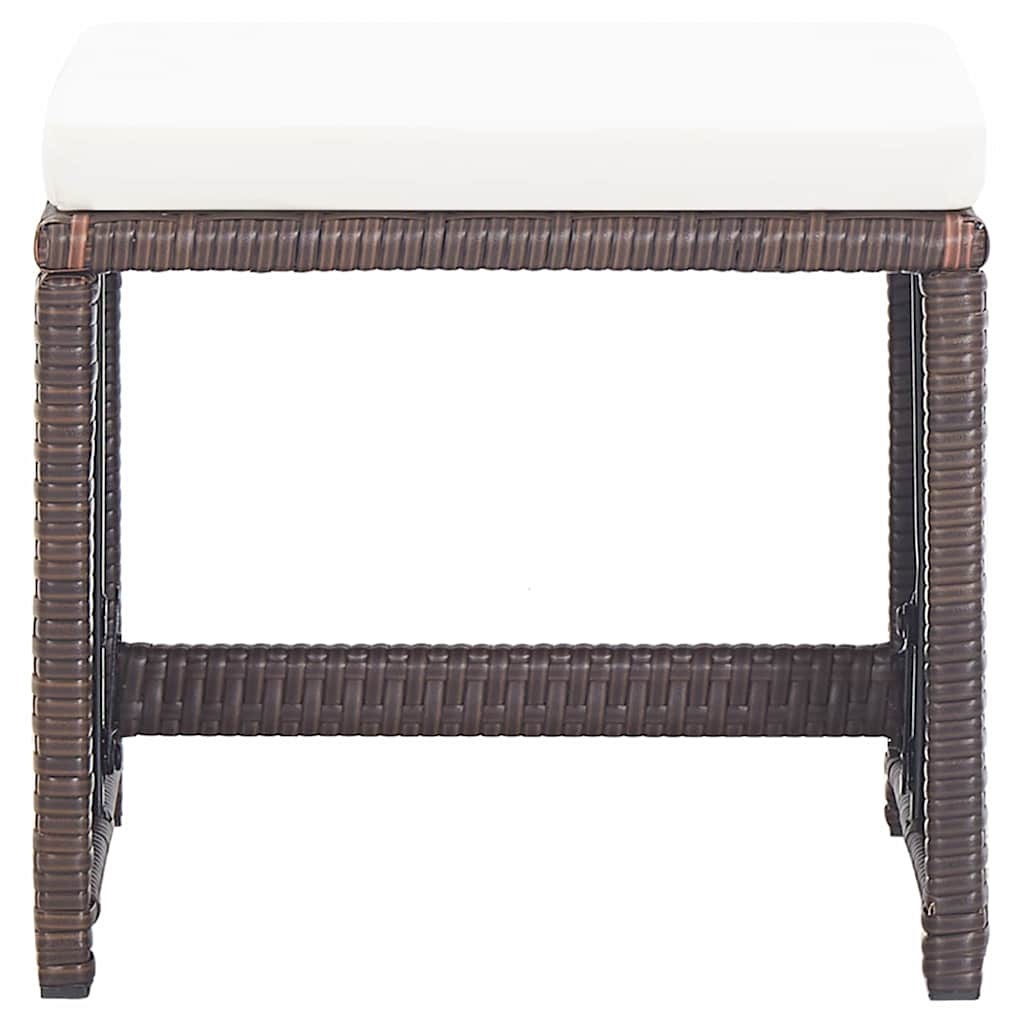 Vidaxl tuinkrukken 4 st met kussens poly rattan bruin