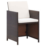 Vidaxl 4-delige tuinstoelen- en voetenbankenset poly rattan bruin