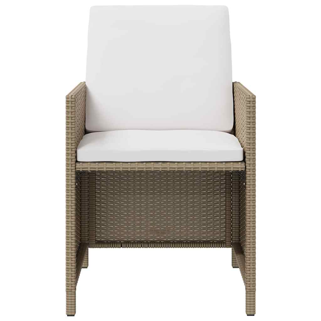 Vidaxl tuinstoelen 2 st met voetenbanken poly rattan beige