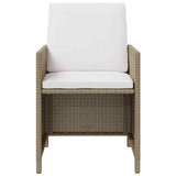 Vidaxl tuinstoelen 2 st met voetenbanken poly rattan beige