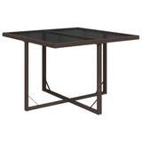 Vidaxl tuintafel 109x107x74 cm poly rattan en glas bruin