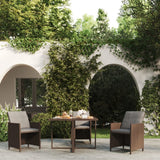 Vidaxl tuintafel 109x107x74 cm poly rattan en glas bruin