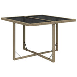Vidaxl tuintafel 109x107x74 cm poly rattan en glas beige