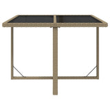 Vidaxl tuintafel 109x107x74 cm poly rattan en glas beige