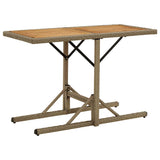 Vidaxl tuintafel massief acaciahout en poly rattan beige