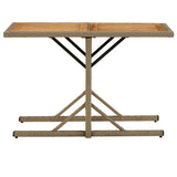 Vidaxl tuintafel massief acaciahout en poly rattan beige