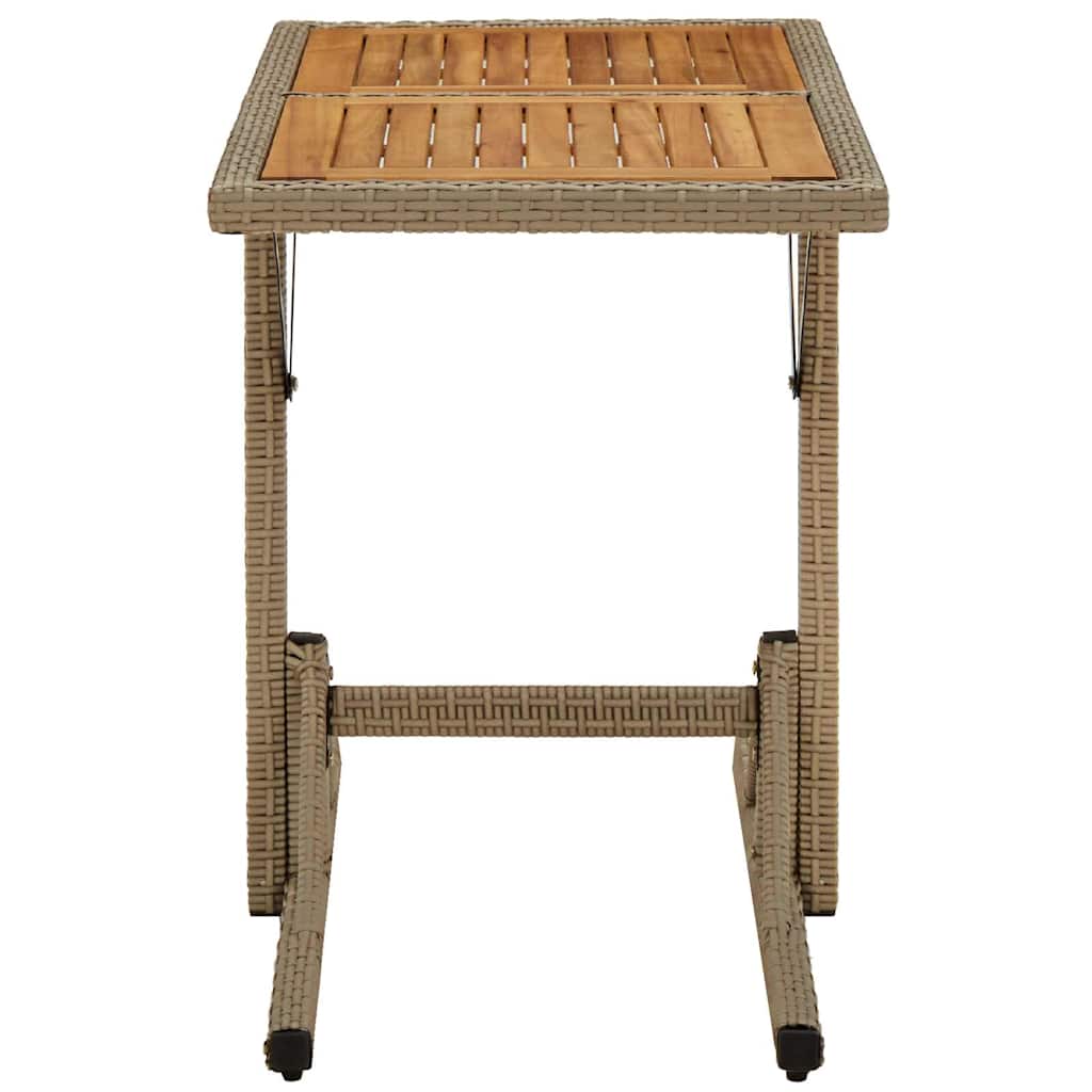 Vidaxl tuintafel massief acaciahout en poly rattan beige