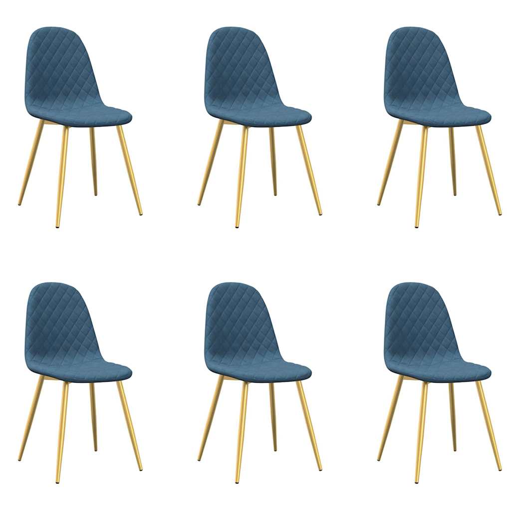 Vidaxl eetkamerstoelen 6 st fluweel blauw