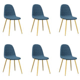 Vidaxl eetkamerstoelen 6 st fluweel blauw