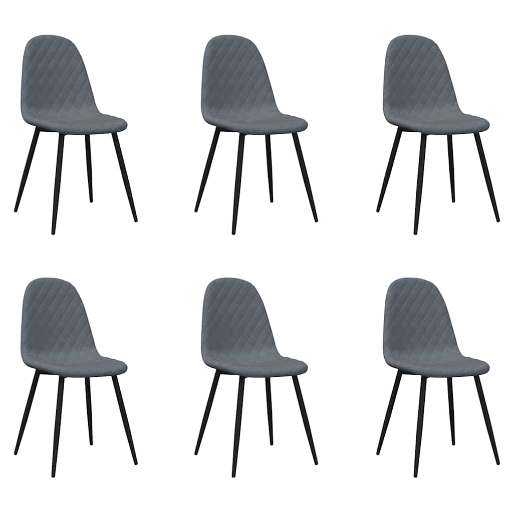 Vidaxl eetkamerstoelen 6 st fluweel donkergrijs