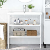 Vidaxl wastafelframe 79x38x83 cm ijzer wit