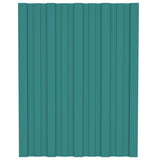 Vidaxl tagpaneler 12 pcs 60x45 cm galvaniseret stålgrøn