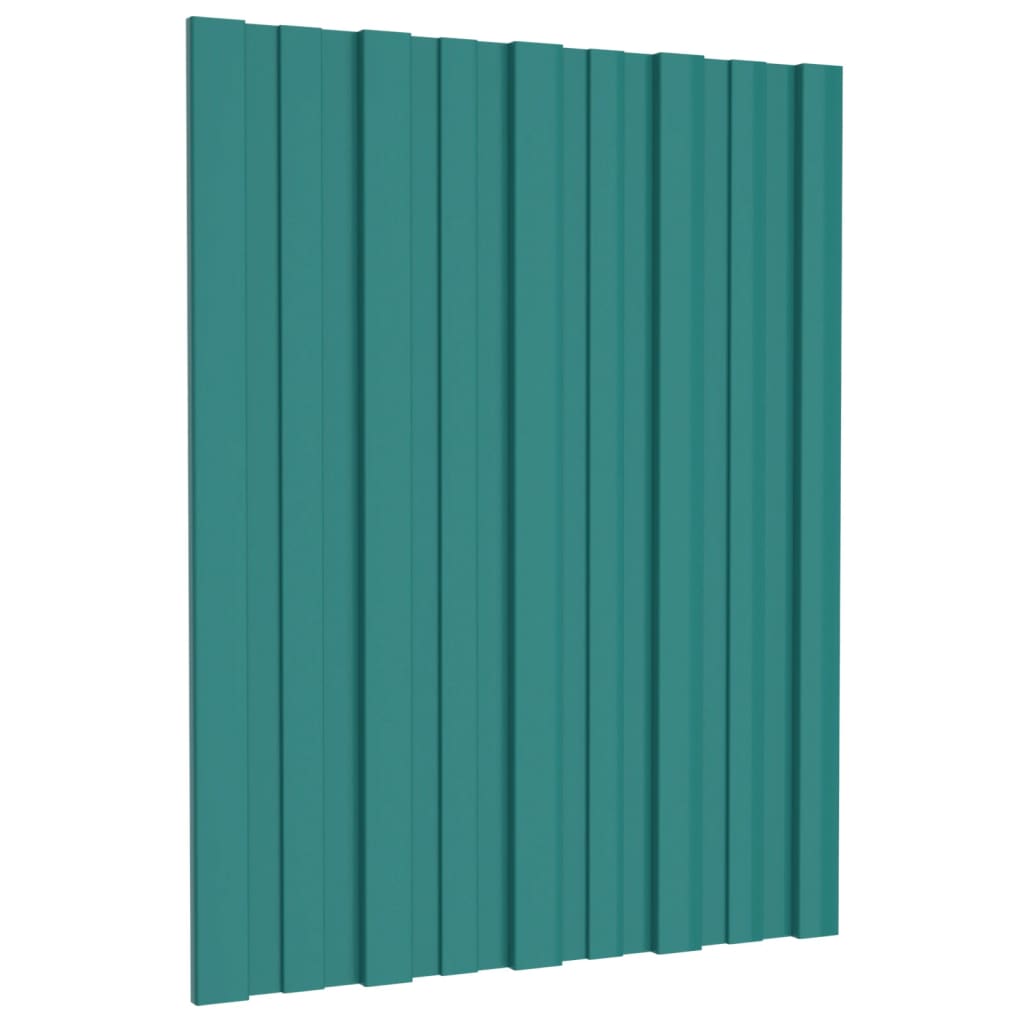 Vidaxl tagpaneler 12 pcs 60x45 cm galvaniseret stålgrøn