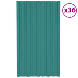 Vidaxl tagpaneler 36 ST 80x45 cm galvaniseret stålgrøn