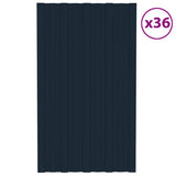 Vidaxl tagpaneler 36 ST 80x45 cm galvaniseret stål antracit -farvet