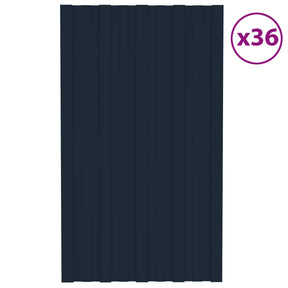Vidaxl tagpaneler 36 ST 80x45 cm galvaniseret stål antracit -farvet