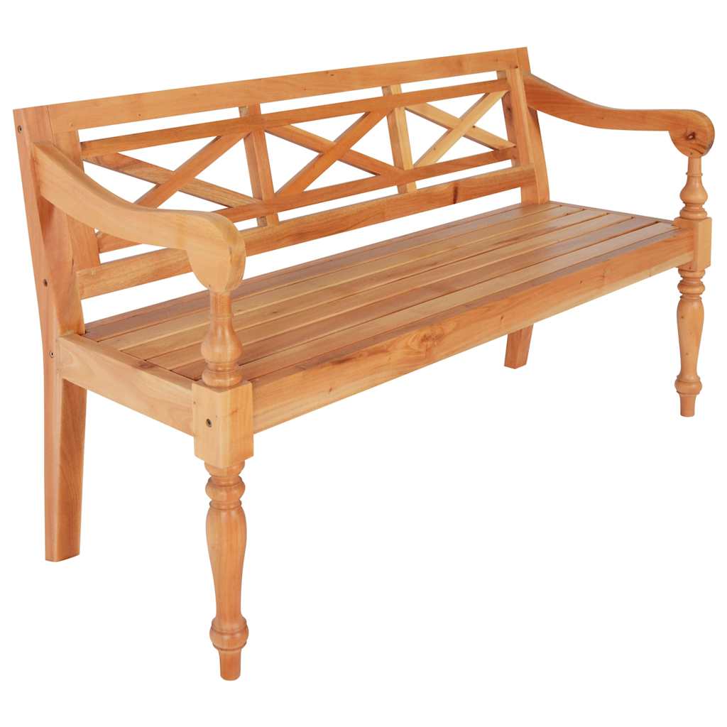 Vidaxl bank batavia 123 cm massief mahoniehout lichtbruin
