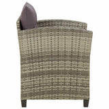 Vidaxl tuinstoel met kussens poly rattan grijs