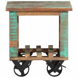 Vidaxl bijzettafel met wielen 40x40x42 cm massief gerecycled hout