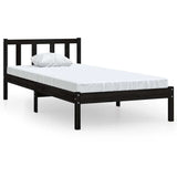 Vidaxl bedframe massief grenenhout zwart 100x200 cm